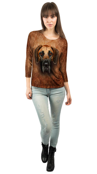 Great Dane Face&nbsp;Womens 3/4 Sleeve