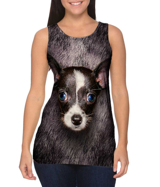 Black Chihuahua Face&nbsp;Womens Tank Top