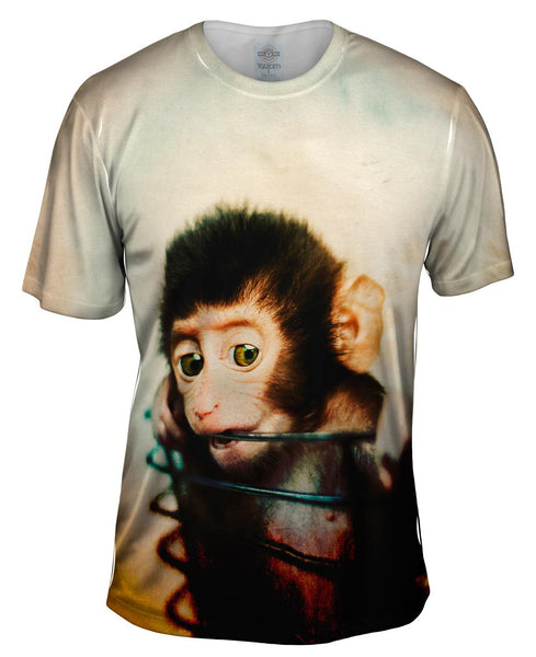 Basket Baby Monkey Mens T-Shirt