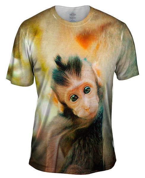 Curious Baby Monkey Mens T-Shirt