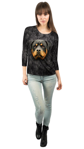 Rotweiler Face&nbsp;Womens 3/4 Sleeve