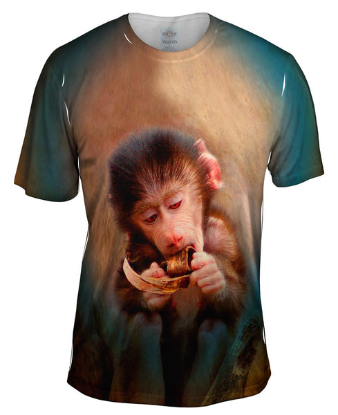 Banana Baby Monkey Mens T-Shirt