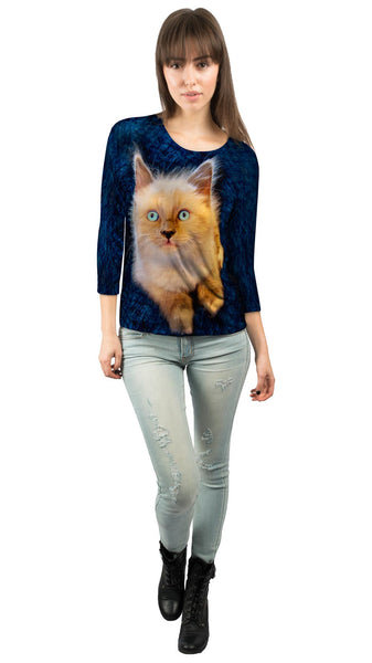 Blue Couch Kitten&nbsp;Womens 3/4 Sleeve