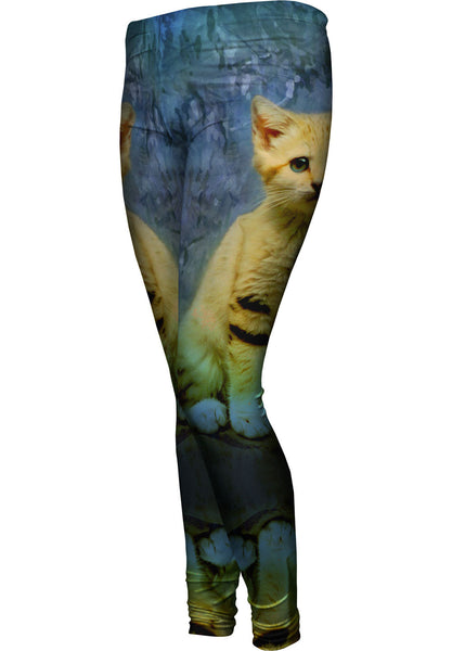 Blue Camo Kitten&nbsp;Womens Leggings