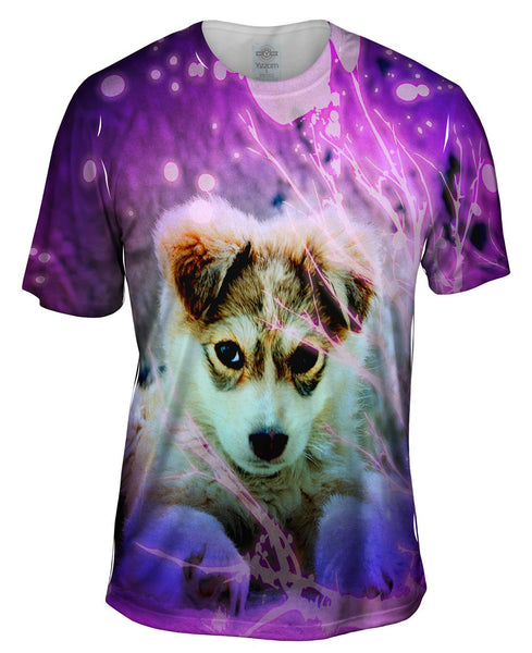 Glow Tree Puppy Mens T-Shirt