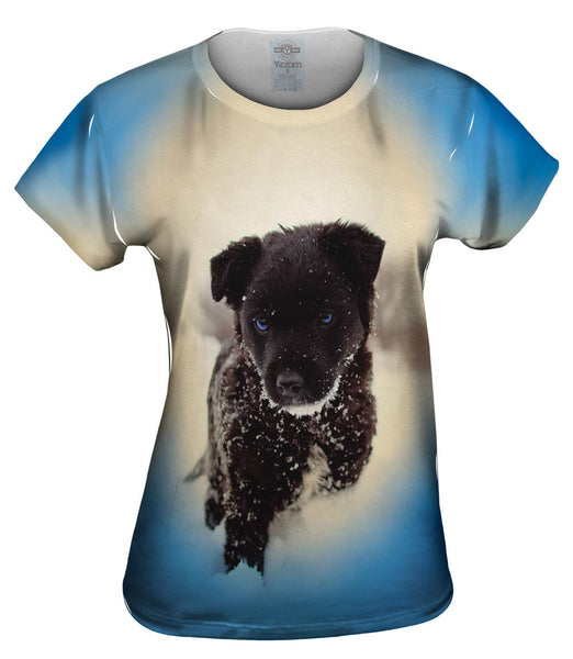 Black Wolf Puppy Womens Top