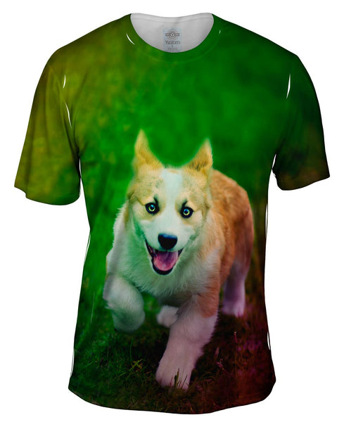 Corgi Run Puppy Mens T-Shirt