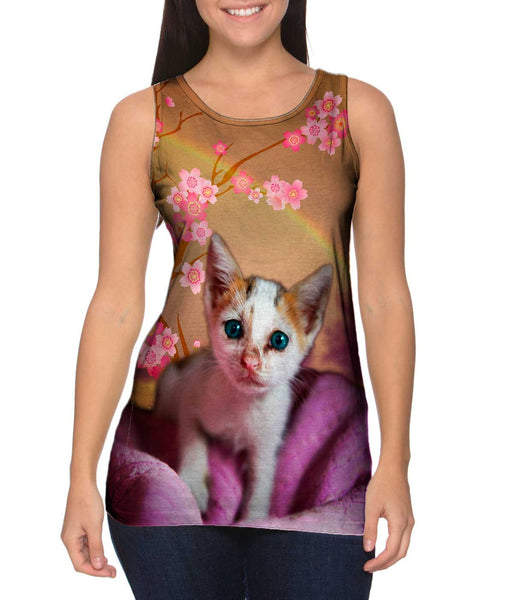 Cherry Blossom Kitten&nbsp;Womens Tank Top