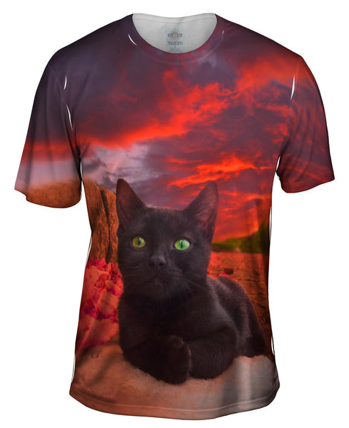 Sunset Kitten Mens T-Shirt