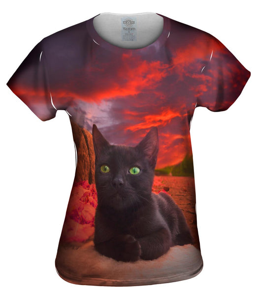 Sunset Kitten Womens Top