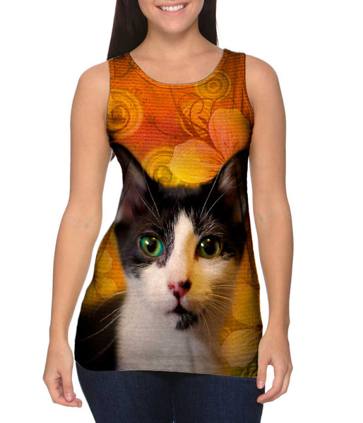 Floral Kitten&nbsp;Womens Tank Top