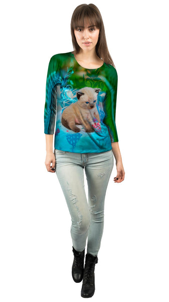 Blue Siamese Kitten&nbsp;Womens 3/4 Sleeve