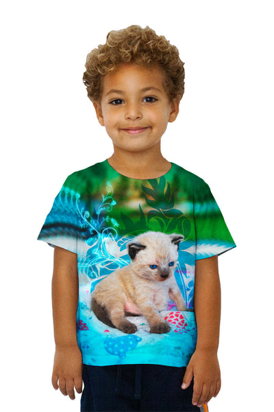 Kids Blue Siamese Kitten&nbsp;Kids T-Shirt