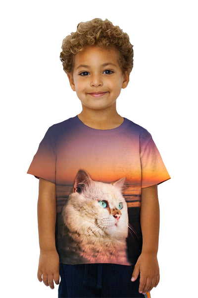 Kids Sunset Persian Cat&nbsp;Kids T-Shirt