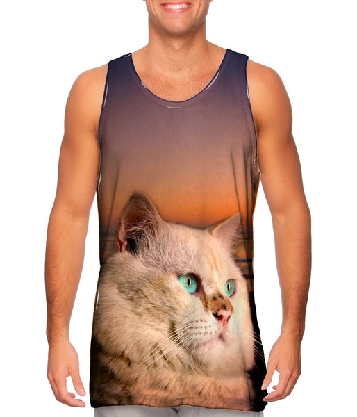 Sunset Persian Cat Mens Tank Top