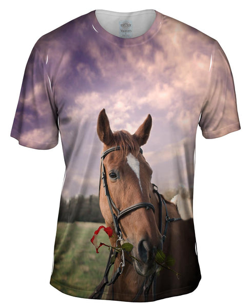 Rose Horse Mens T-Shirt