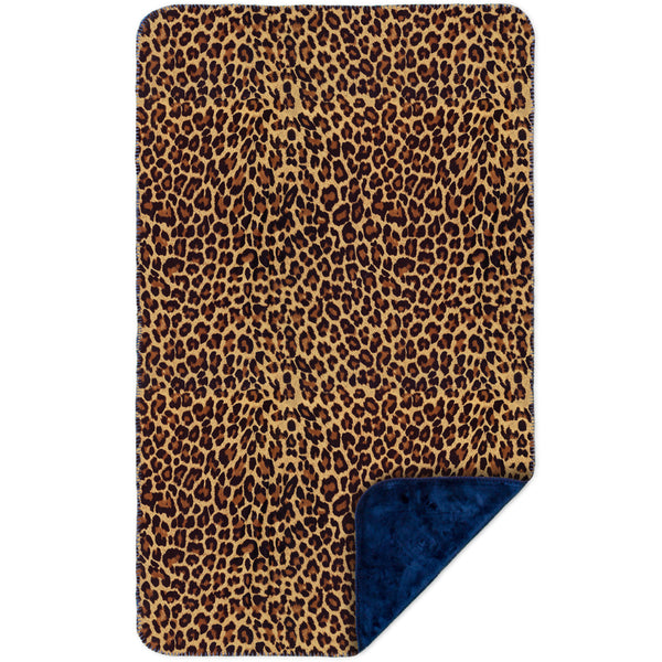 Cheetah Skin MicroMink(Whip Stitched) Navy