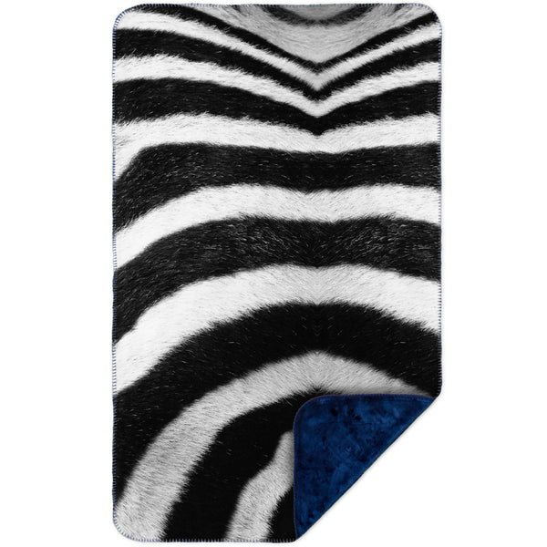 Zebra Skin MicroMink(Whip Stitched) Navy
