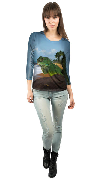 Sun Bath Iguana&nbsp;Womens 3/4 Sleeve