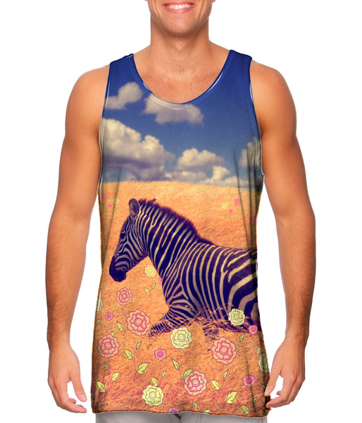Flower Field Zebra&nbsp;Mens Tank Top