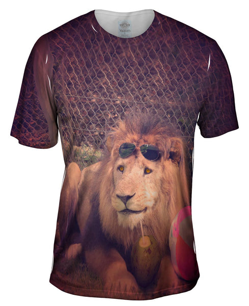 Holiday Smiling Lion Mens T-Shirt