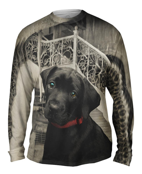 Black Lab Puppy Mens Long Sleeve