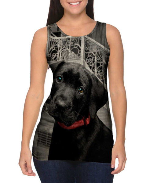 Black Lab Puppy Womens Tank Top