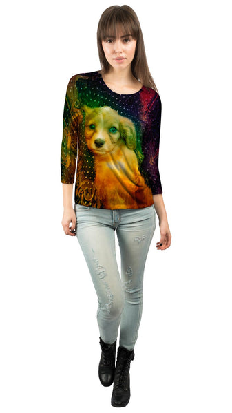 Dot Couch Puppy&nbsp;Womens 3/4 Sleeve