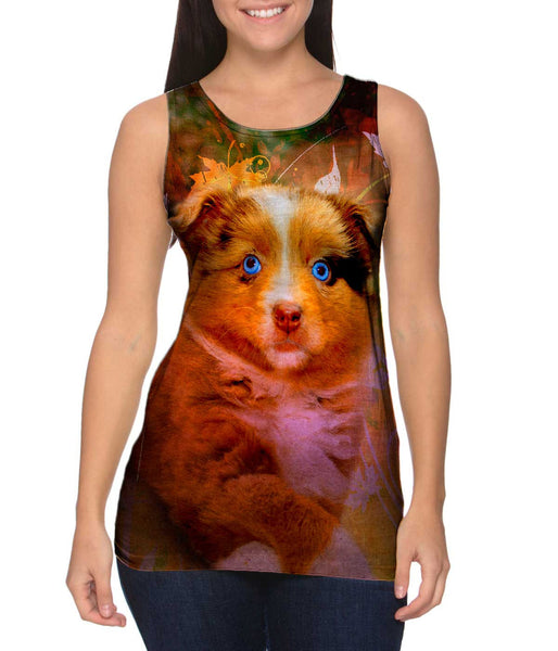 Australian Shepherd Puppy Womens Tank Top