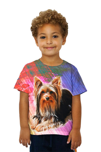 Kids Brick Yorkie Puppy Kids T-Shirt