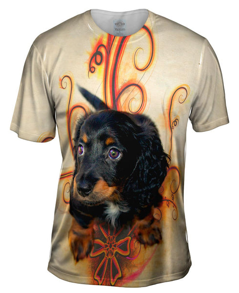 Longhair Dachshund Puppy Mens T-Shirt