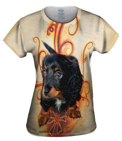 Longhair Dachshund Puppy Womens Top