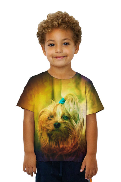 Kids Blink Yorkie Puppy Kids T-Shirt