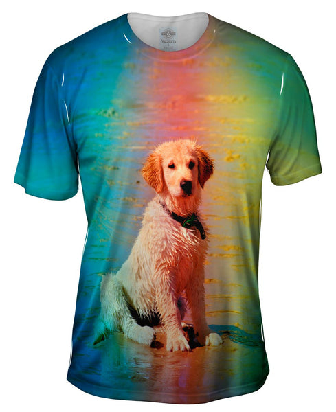 Beach Lab Puppy Mens T-Shirt