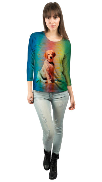 Beach Lab Puppy Womens 3/4 Sleeve