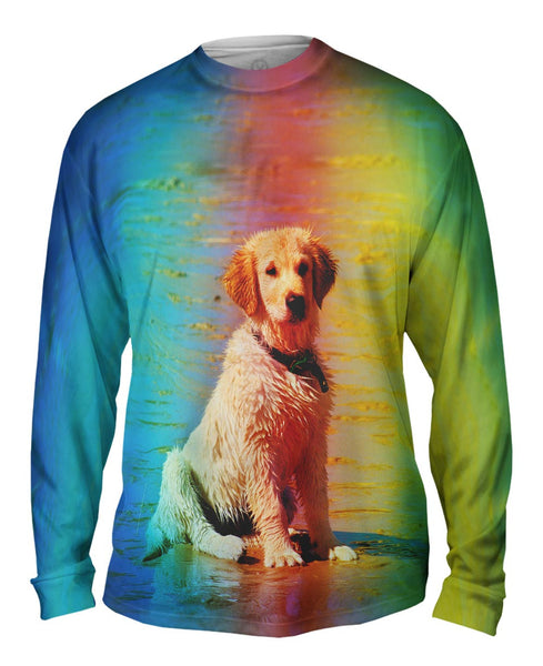 Beach Lab Puppy Mens Long Sleeve