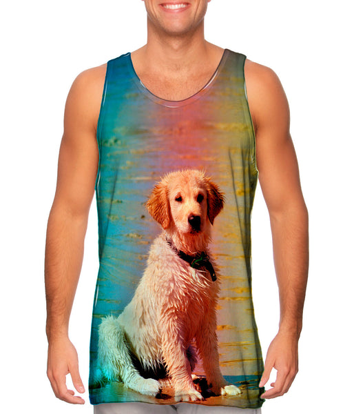 Beach Lab Puppy Mens Tank Top