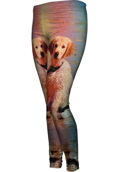 Beach Lab Puppy Womens Leggings