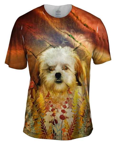Shih Tzu Floral Puppy Mens T-Shirt