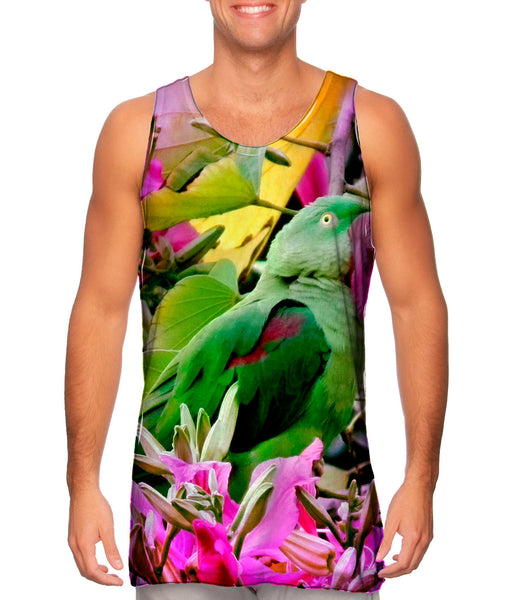 Pink Flower Parrot&nbsp;Mens Tank Top