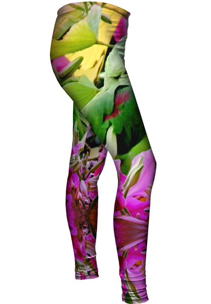 Pink Flower Parrot&nbsp;Womens Leggings