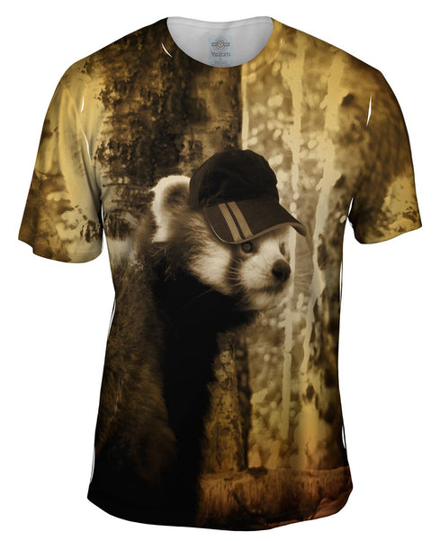 Cap Red Panda Mens T-Shirt