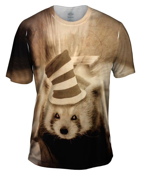 Crazy Hat Panda Mens T-Shirt