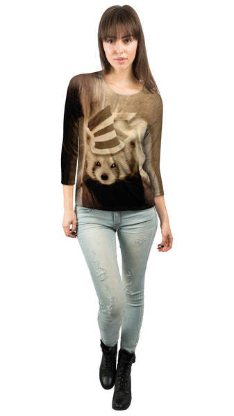 Crazy Hat Panda&nbsp;Womens 3/4 Sleeve