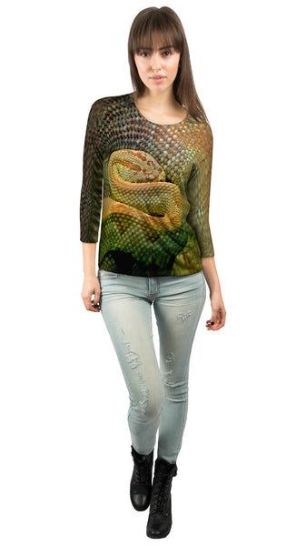 Watchful Rattle Snake&nbsp;Womens 3/4 Sleeve