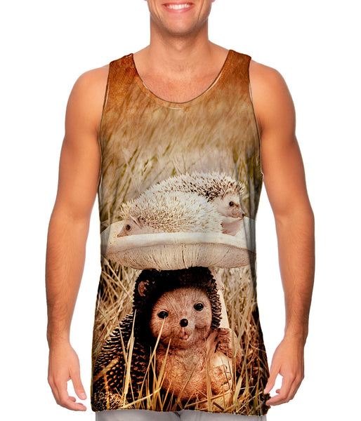 White Statue Hedge Hog&nbsp;Mens Tank Top