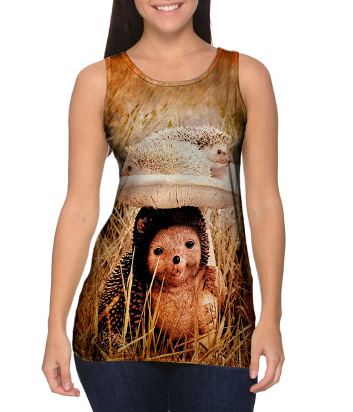White Statue Hedge Hog&nbsp;Womens Tank Top