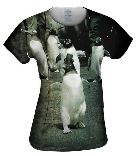 Dancing Top Hat Penguin Womens Top