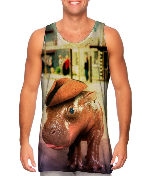 Tree Corner Hat Pygmy Hippo&nbsp;Mens Tank Top