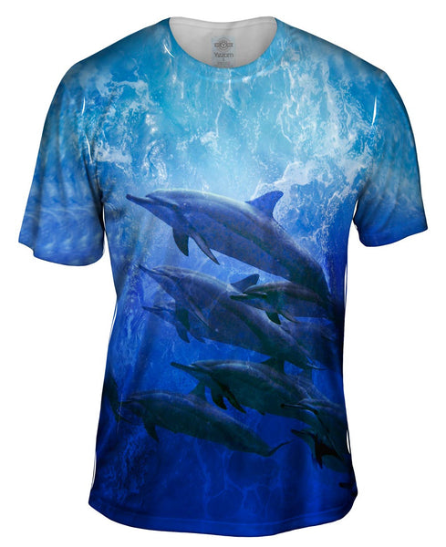 Blue Cool Dolphin Mens T-Shirt